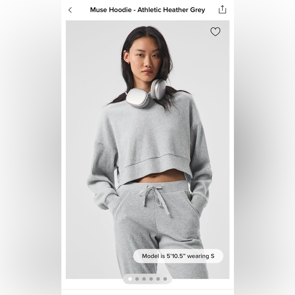 ALO Yoga Muse Hoodie to Jogger Set - Athletic Heather Grey
